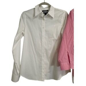 Lauren Ralph Lauren non iron White Long Sleeve Button Down Women's M excellent
